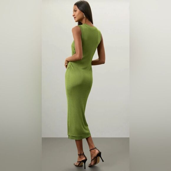 Atlein Collective Green Knit Midi Dress Size XL - Picture 3 of 8